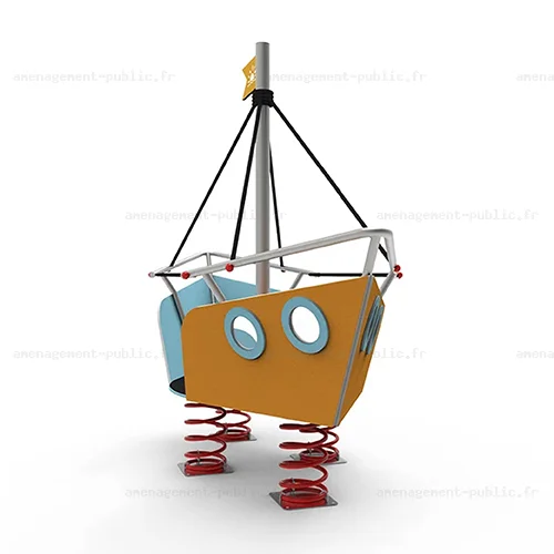 Bateau sur ressort pour aires de jeux